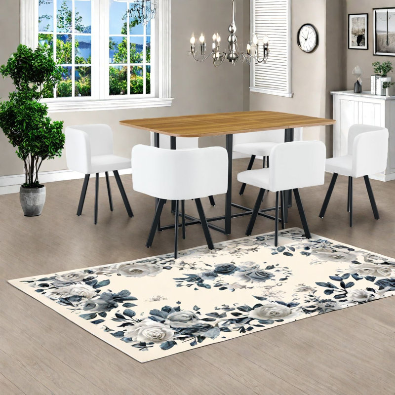 Ensemble de table de salle à manger compact avec rangement, panneau de fibres à densité moyenne et structure en métal, style moderne pour la cuisine