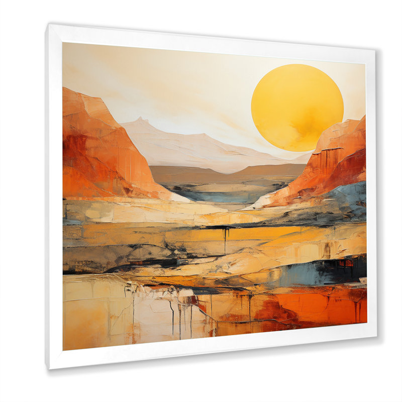 Bold Landscape Canyon Desert VII - Print, 24" H x 24" W, White, Picture Framed