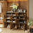Expandable And Removable Eight-Door Woodgrain Shoe Cabinet