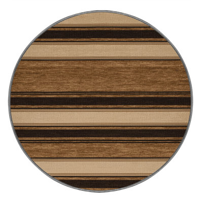 Washable Sandstone Brown Striped Area Rug