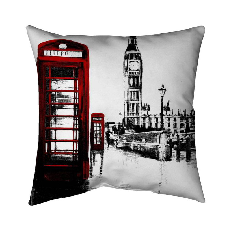 Telephone Box and Big Ben Throw | Black Poly Twill Decor