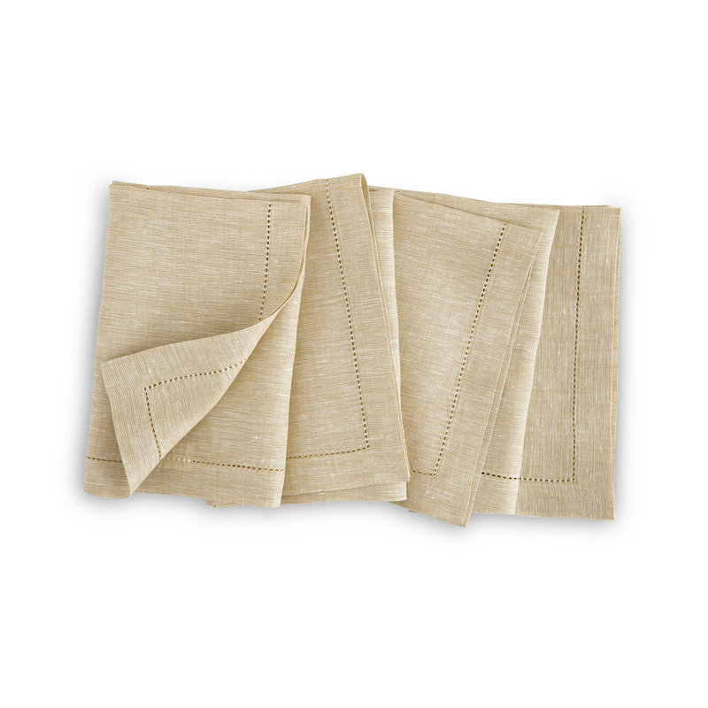 Milan - 100% Pure Linen Dinner Napkins, Champagne Beige
