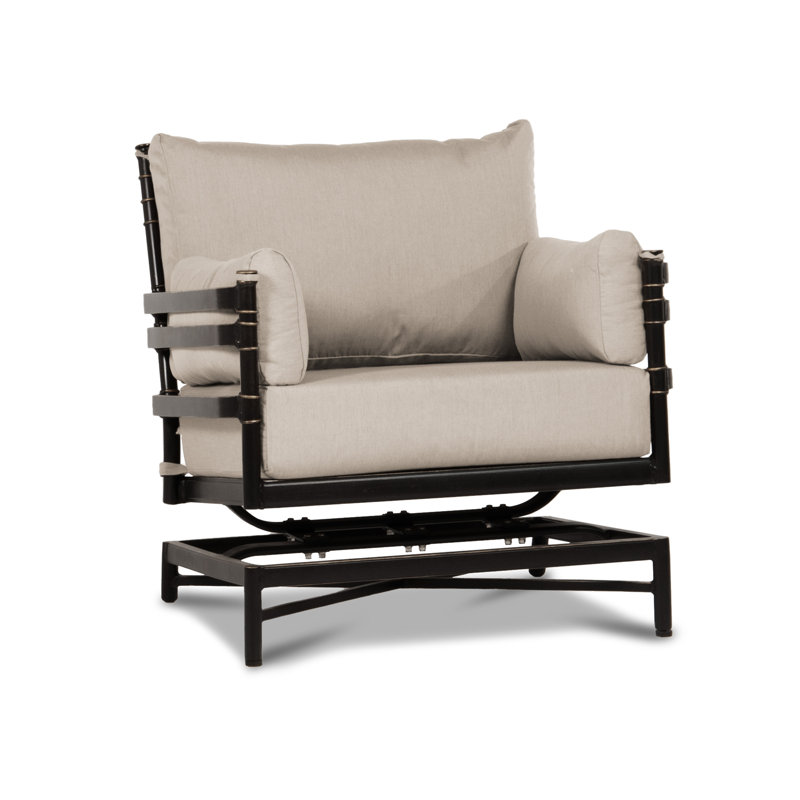 Lancaster Outdoor Ottoman, Cast Ash Sunbrella® Plainweave