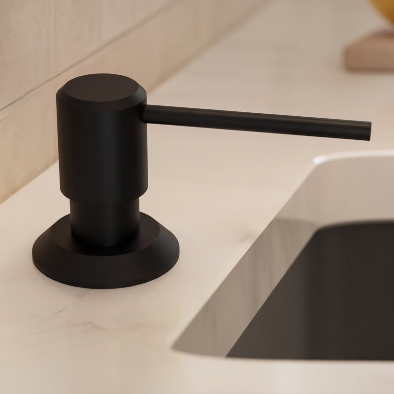 Distributeur de savon manuel rechargeable de 500 ml avec bec pivotant à 360 degrés, Matte Black