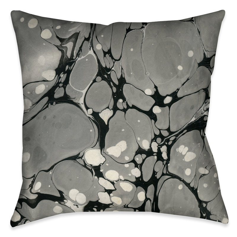 Gray Marble Abstract Throw Pillow, Indoor