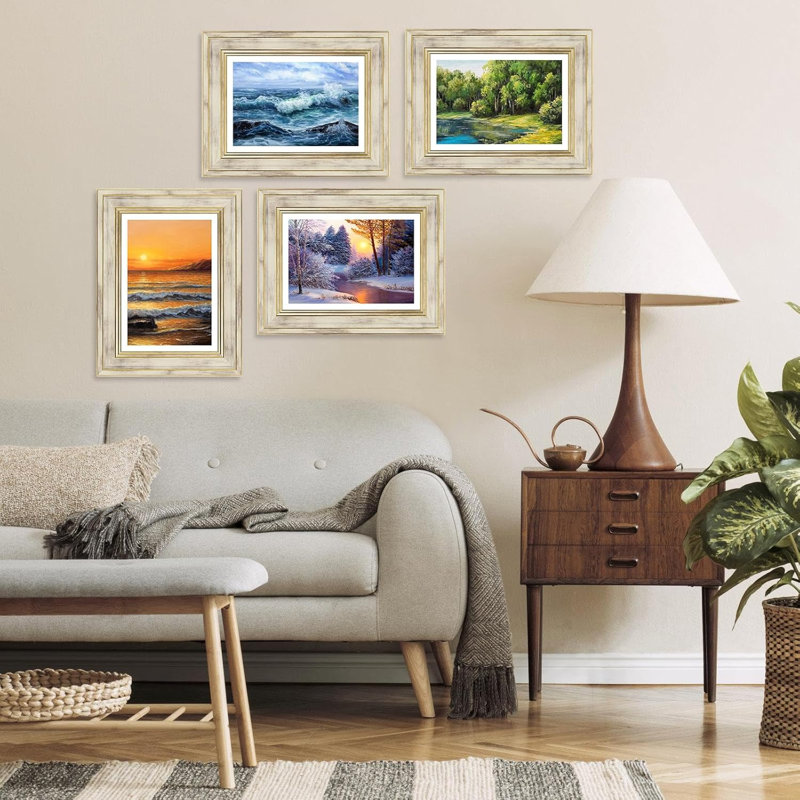 5x7 White Picture Frames Set Of 4