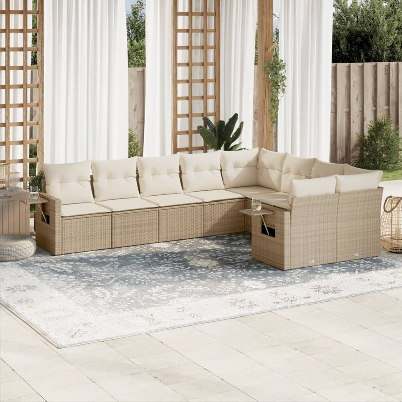 Ensemble de canapé de jardin Vidaxl beige, blanc crème