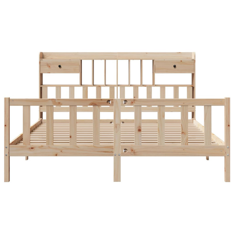 Solid Wood Storage Bed, Brown