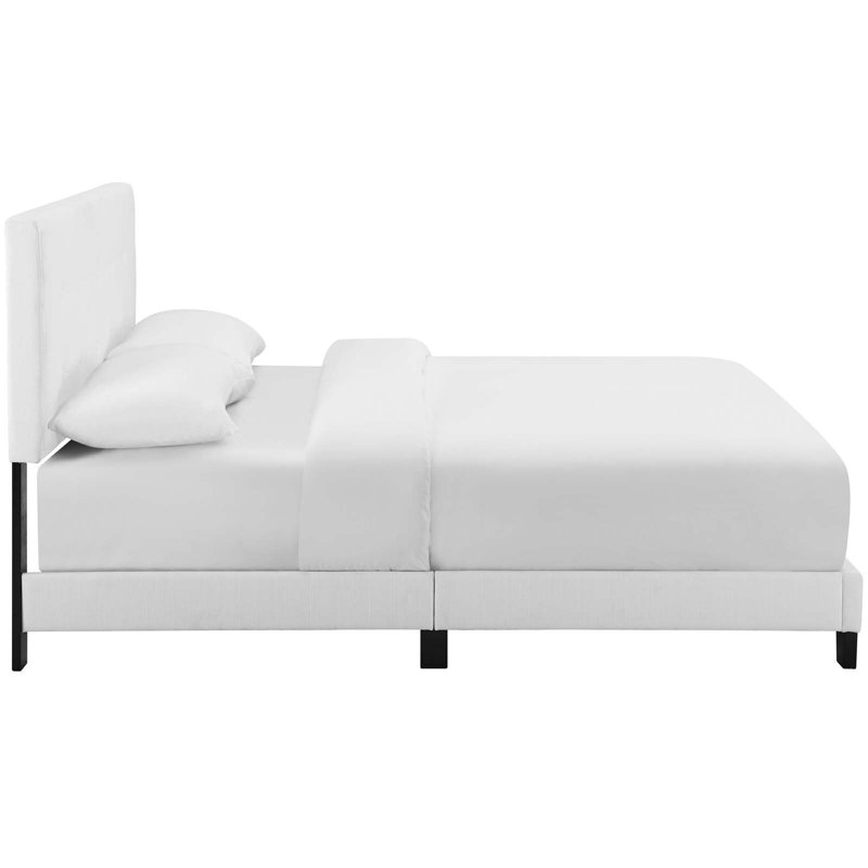 Upholstered Scalloped Bed, Full, White