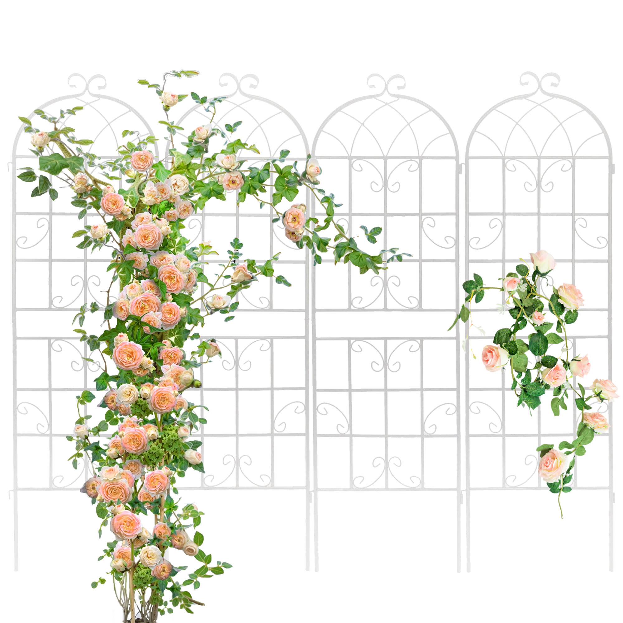 Lark Manor Outdoor Garden Trellis for Climbing Plants – Metal Trellis