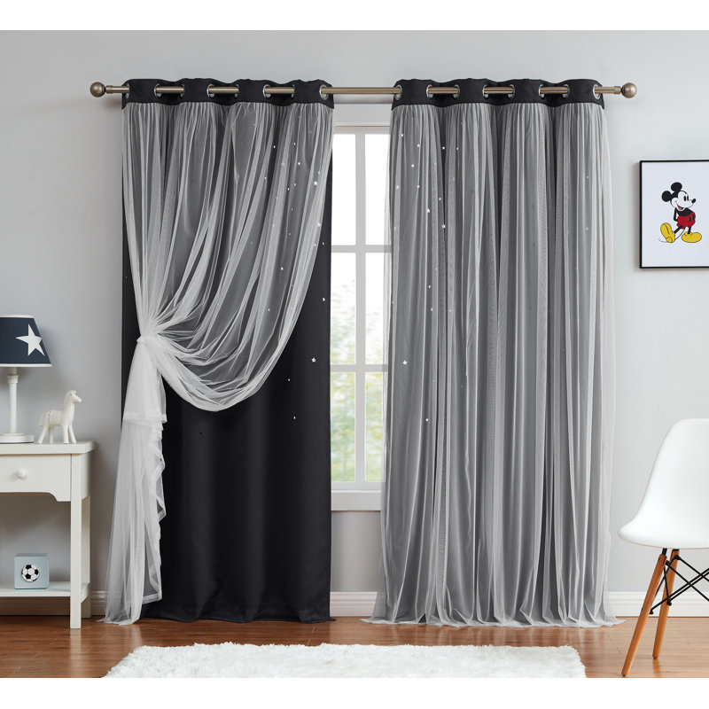 Paire de rideaux obscurcissant Star, l 50" x L 84", Charbon de bois