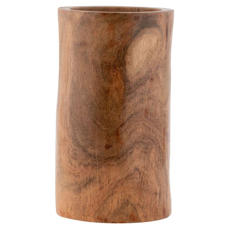 SIERRA WOOD VASES  NATURAL LARGE (S22), 4" H x 7" W x 4" D