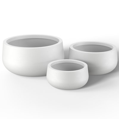 Lupin 3-Piece Concrete Pot Planter Set