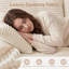 Canapé rembourré beige à 2 places avec deux repose-pieds-788595497-788595498
