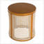 Table de bout ronde avec imitation rotin tissé, conception compacte pour un assemblage facile et décoration intérieure polyvalente-129149229