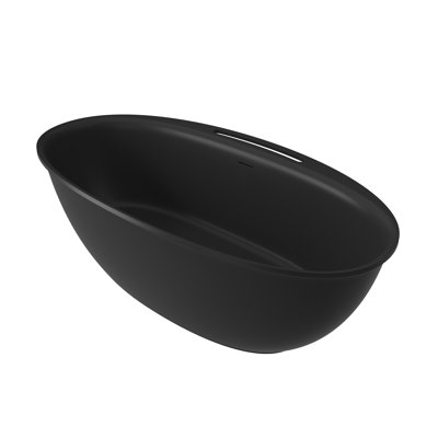 Hudson 63'' x 33.5'' Freestanding Soaking Solid Surface Bathtub
