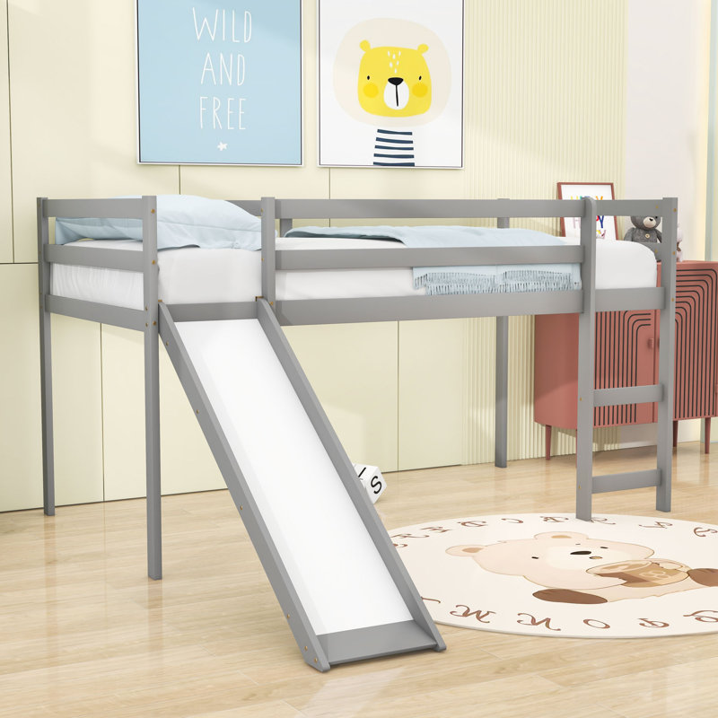 Lit mezzanine simple Emens par Harriet Bee, Gris, Twin