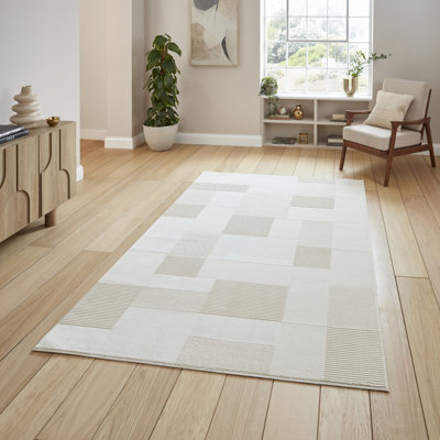 Taylani Rectangle Geometric Washable Area Rug