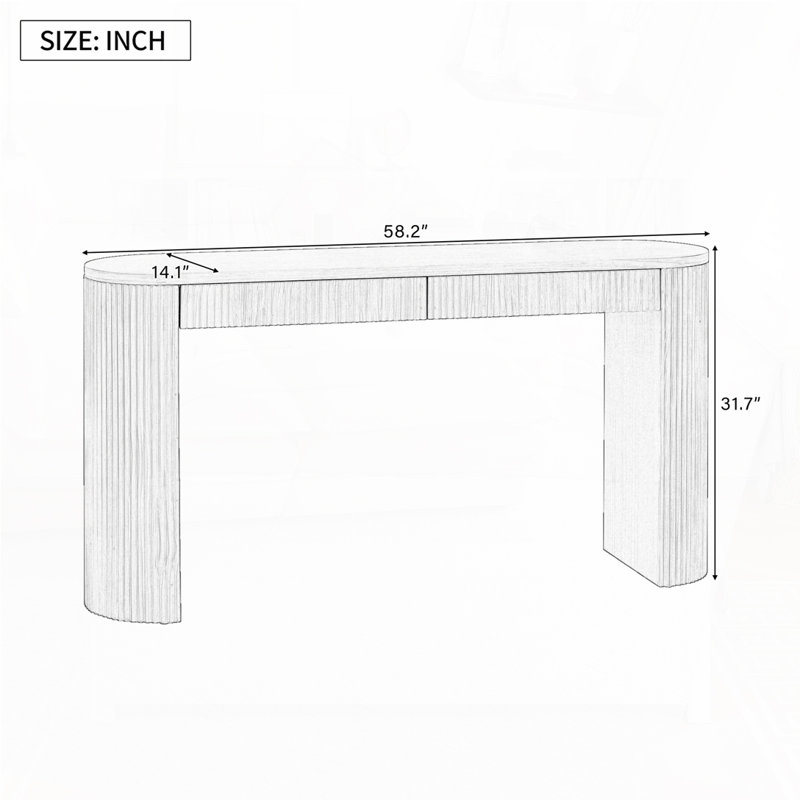 Console Table with Vertical Striped Design,Sled, Black