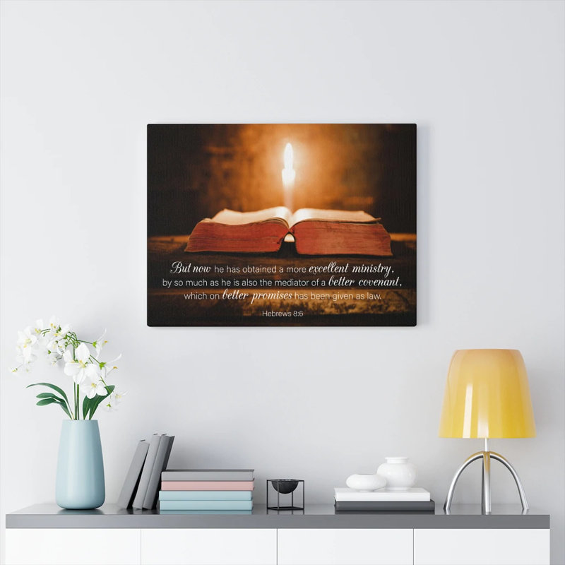 Better Promises Hebrews 8: 6 Wall Art Christian Home Decor, H 12 po x l 16 po x P 1,25 po