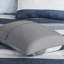 Édredon à rayures et drap en bleu marine gris - Literie moderne avec des draps imprimés