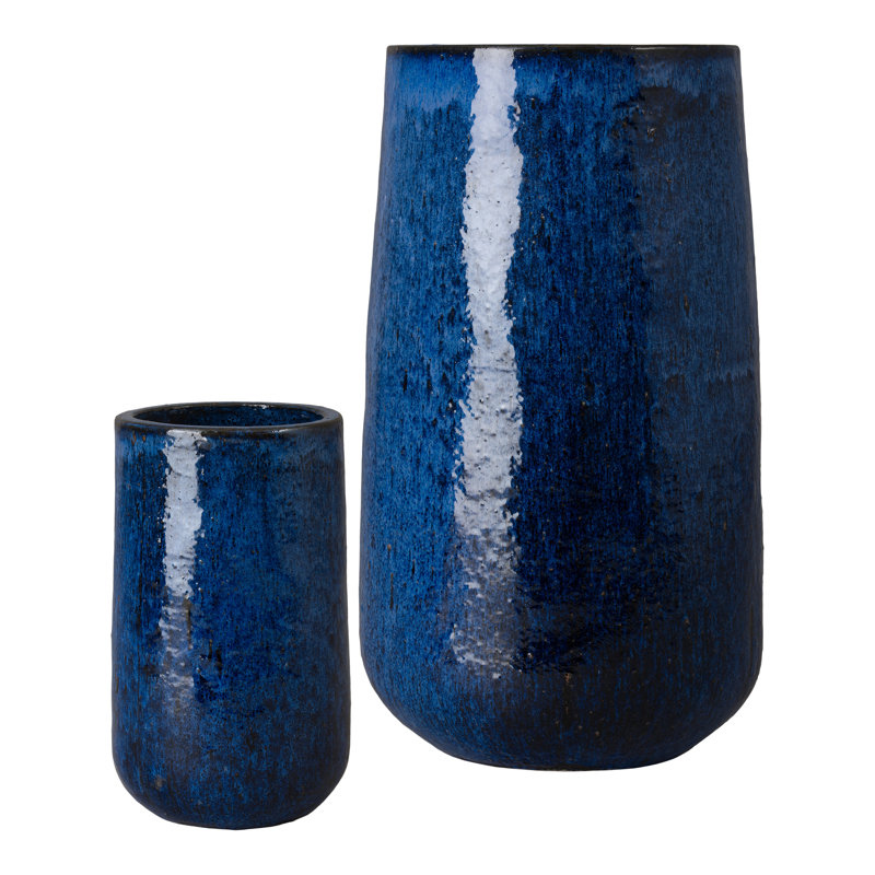 POTS ROND TALL STALLIGHT S / 2, BLEU H 21,33 "