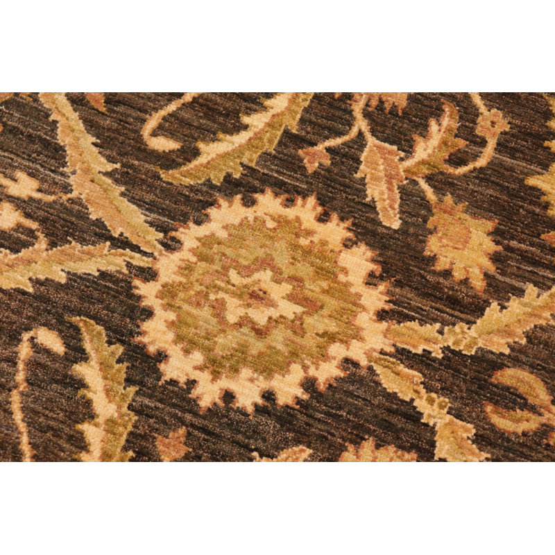 Tapis oriental gris en laine noué à la main 8 pi x 9 pi 11 po Baccio