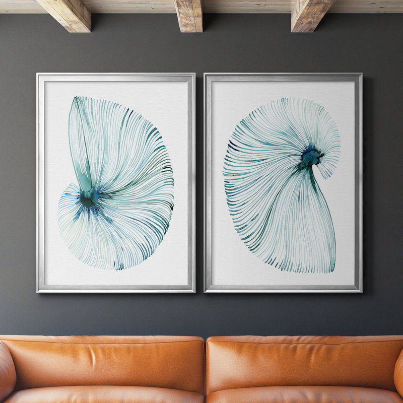 "Eye Of The Ocean I" 2-Piece Painting Print, 42.5" H x 61" W x 1.25" D, Silver