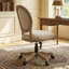 Chaise de bureau pivotante et réglable en hauteur en bois d'hévéa French Country