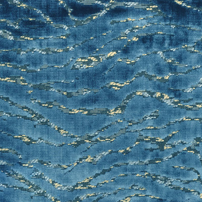 Empress Fabric | Animal Print Cut Velvet Fabric | Color Royal