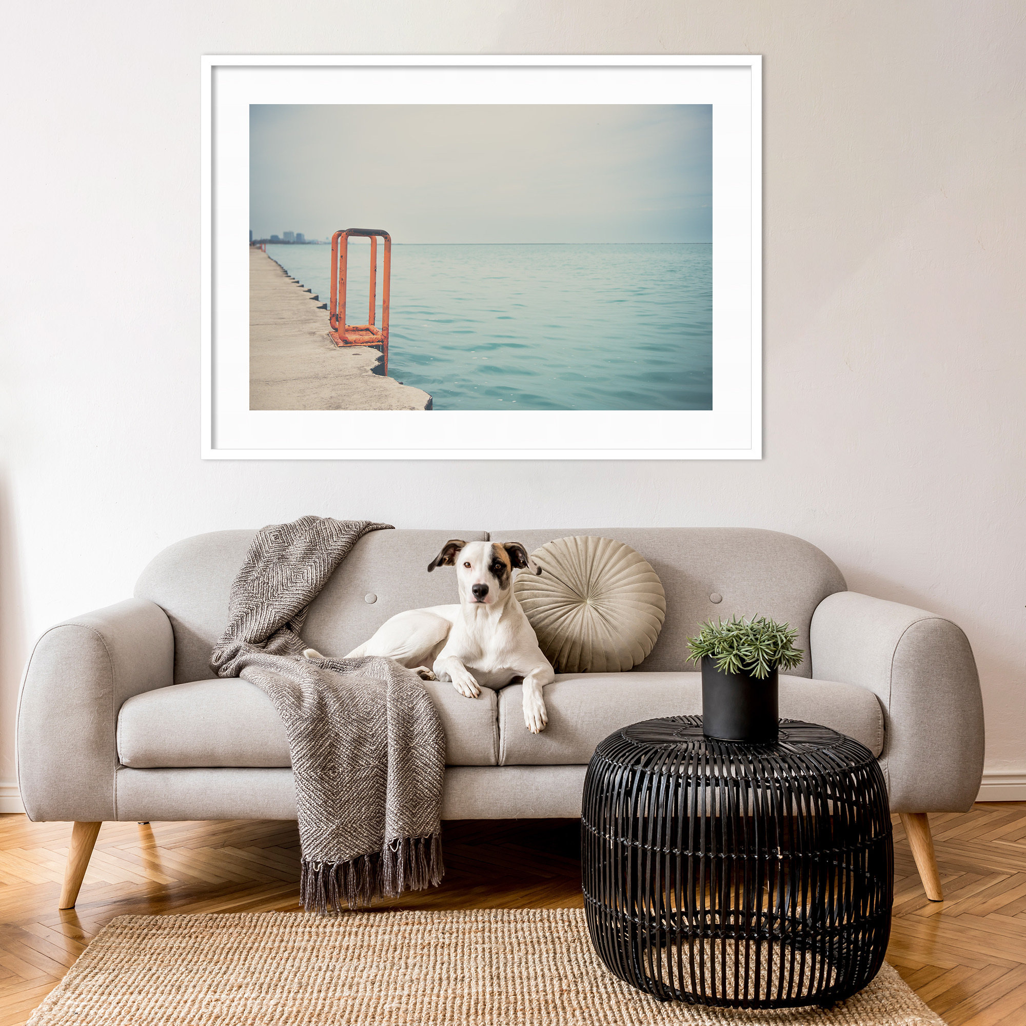 The Orange Steps by Laura Evans, Brown, 30" H x 41" W