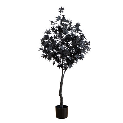 Arbre d'érable artificiel pré-éclairé avec 240 lumières DEL orange et mauves