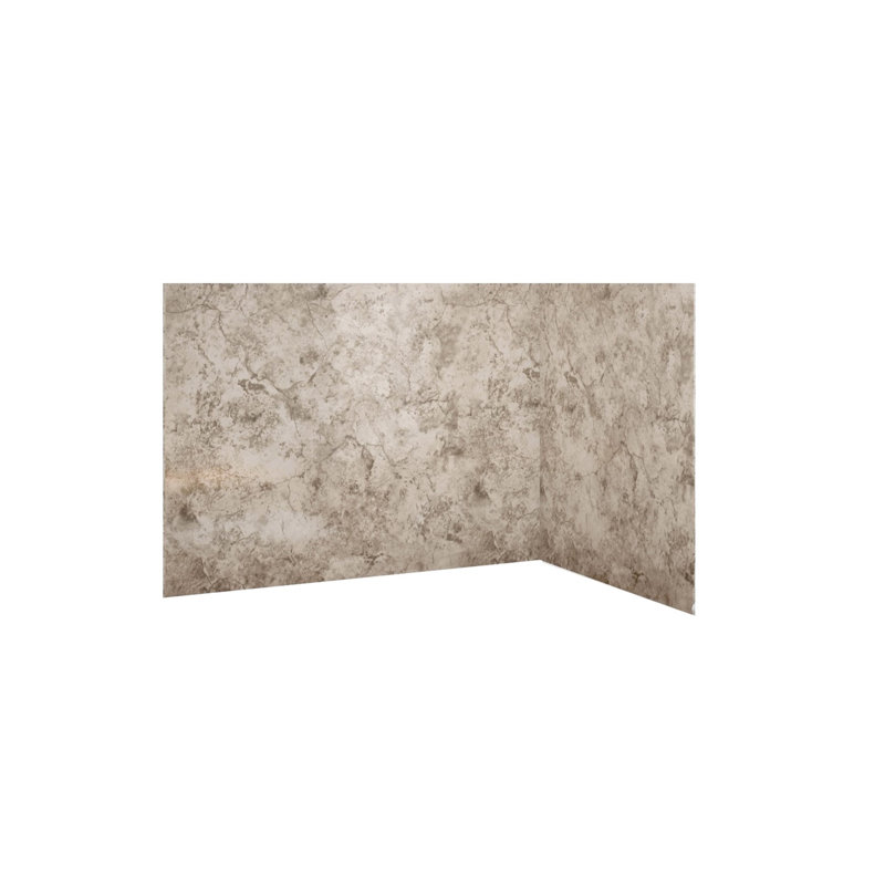 Système de douche Smooth Limestone avec siège moulé l 60 po x P 36 po x H 96 po, Crête