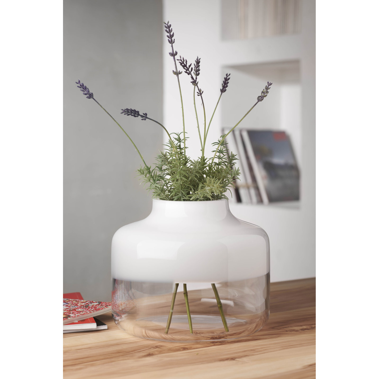 Magnolia Crystal Table Vase, Top Opal White