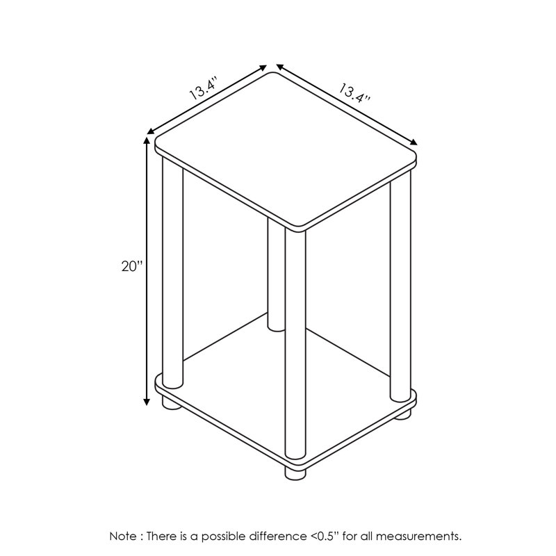 End Table, French Oak Gray, Black
