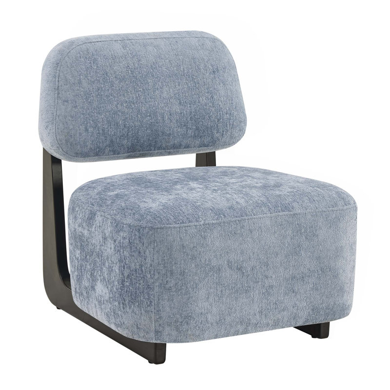 Chaise d'appoint moderne avec structure en bois massif, Bleu