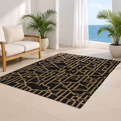 Tapis gris intérieur et extérieur Trellis