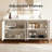 Wide Fluted Sideboard Buffet Cabinet with Adjustable Shelves, Modern Storage Credenzas for Dining Room and Living Room-2107039145