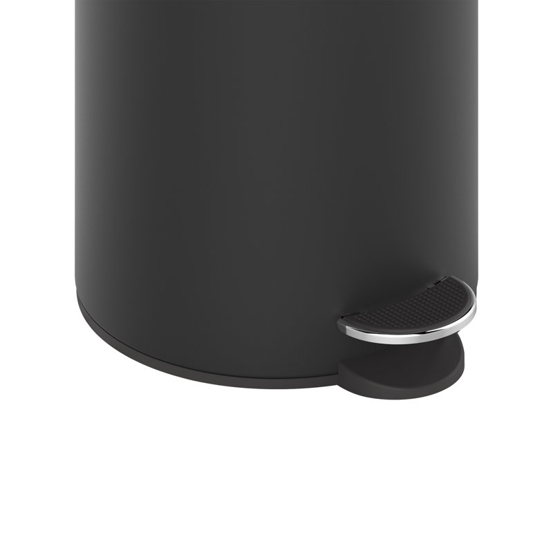 Black Metal Step-On Trash Can Combo with Pedal for Kids