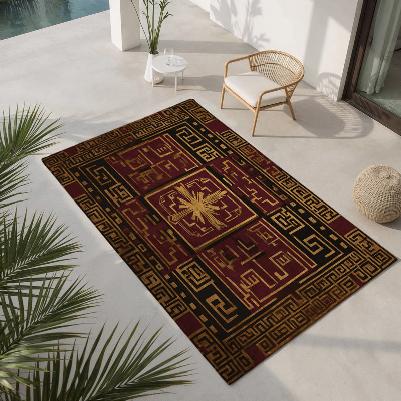 Tapis intérieur et extérieur Goldleaf, Rectangle 1 pi 6 po x 2 pi 6 po