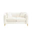 2 places blanches de 61 po avec pieds dorés, design moderne pour le style chenille en métal d'inspiration rétro