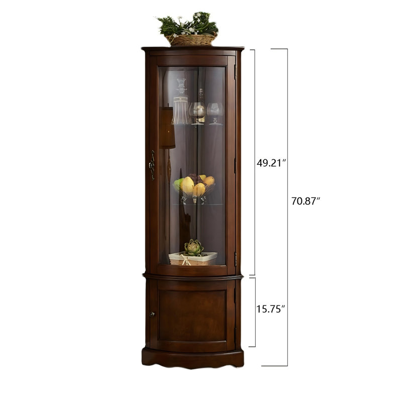 19.69"Retro Solid Wood Rectangular Corner Cabinet