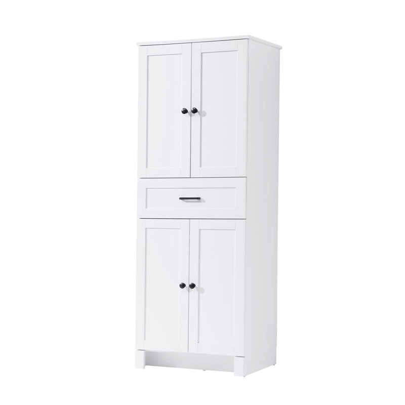 24 Inch Bath Storage Cabinet  in White, 65" H x 24" W x 65" D, White