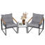 Ensemble de meubles de patio 3 pièces en osier pour l'extérieur avec table et coussins-246774689
