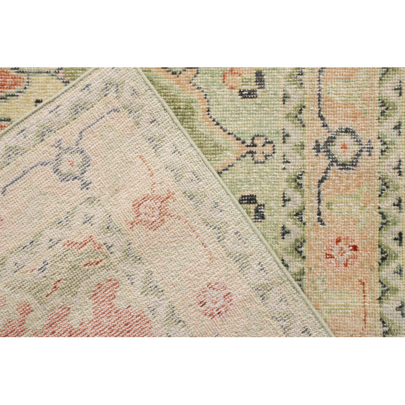Distressed Homage Hand Knotted Wool Geometric Area Rug, Rectangle 9' x 12'