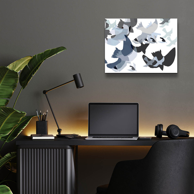  «Collage Birds 4» par Cartissi, art mural en verre acrylique, 16 po x 12 po
