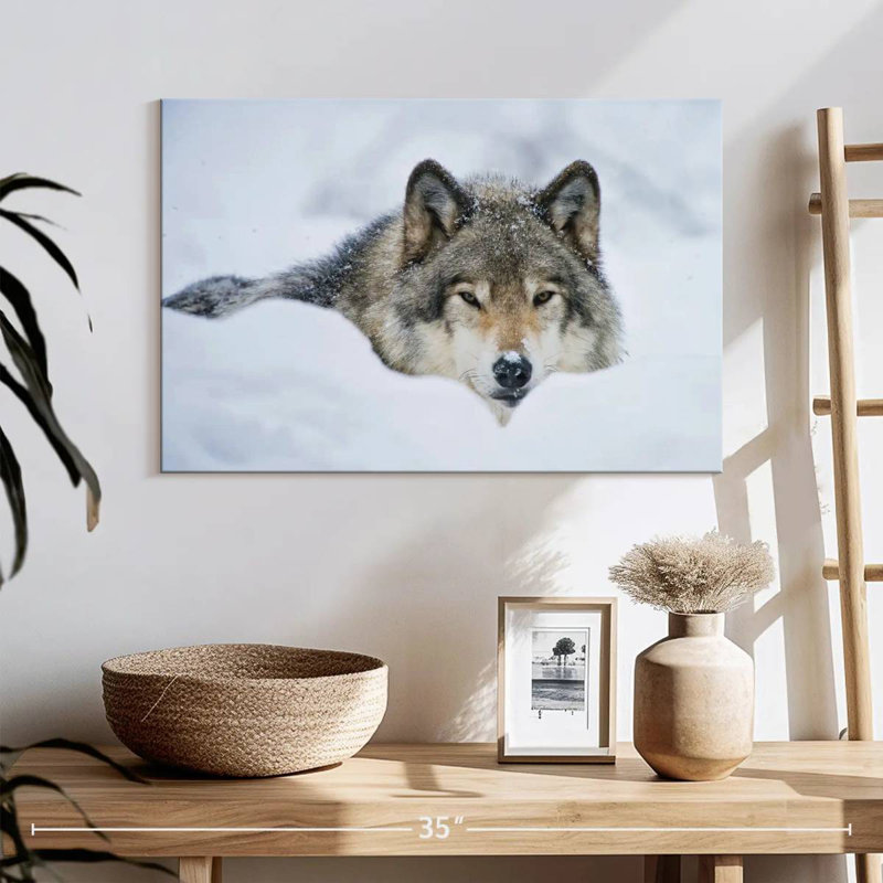 Wolf In Snow, H 16 po x l 24 po