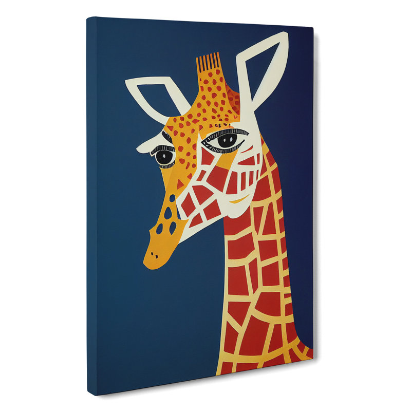 Giraffe Art No.4 - Wrapped Canvas Print, 60cm H x 40cm W x 3cm D, Wrapped Canvas
