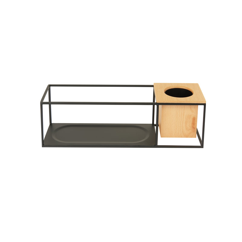 Tablette décorative cubiste, H 5,28 po x l 15,71 po x P 5,12 po, Noir