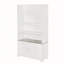 Grande armoire de rangement avec portes cannelées et plateau en faux marbre-133701355